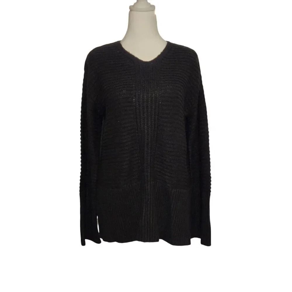DG2 by Diane Gilman Women's Size Medium Black Knit Pullover Sweater